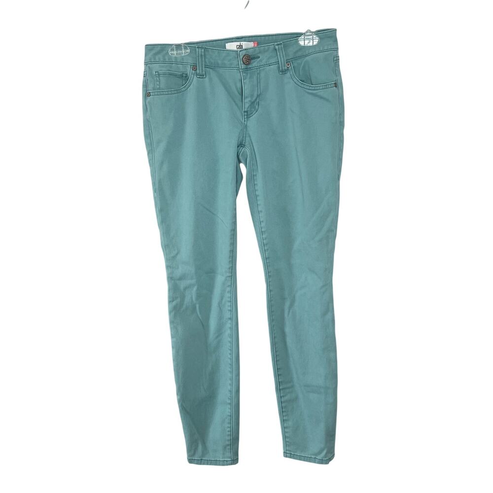 CAbi Skinny Leg Jeans Pants Solid Robins Egg Size 4